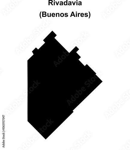 Rivadavia department (Buenos Aires) blank outline map