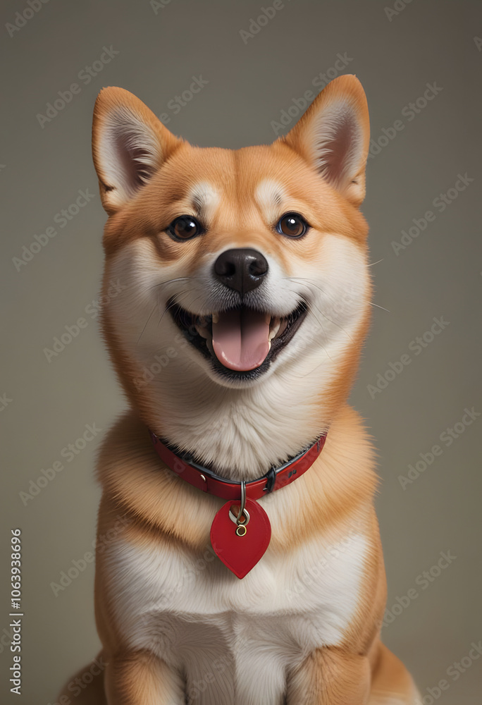 close up portrait of a happy Shiba Inu japanese dog close up portrait of a happy Shiba Inu japanese dog