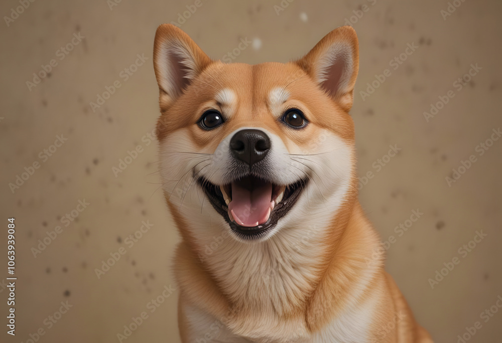 close up portrait of a happy Shiba Inu japanese dog close up portrait of a happy Shiba Inu japanese dog
