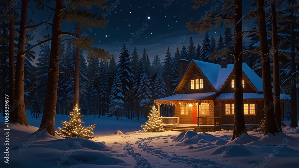 Fototapeta premium Christmas celebration with snow background