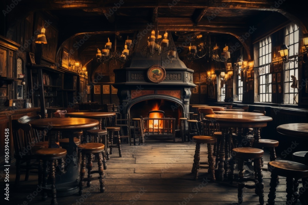 Fototapeta premium Interior of a old pub
