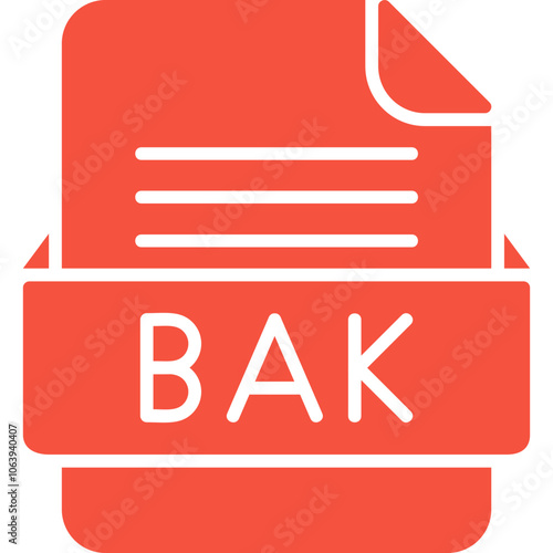 BAK File Format Vector Icon Design