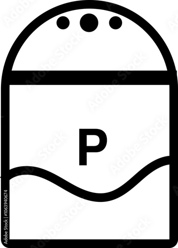 Illustration or Icon of a Pepper Pot