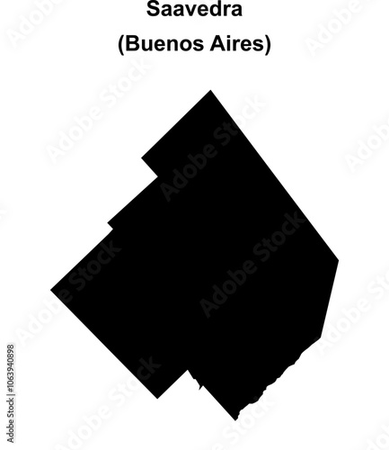 Saavedra department (Buenos Aires) blank outline map