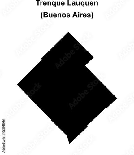 Trenque Lauquen department (Buenos Aires) blank outline map