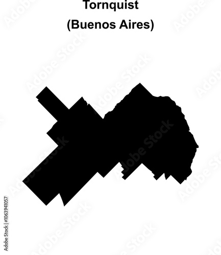 Tornquist department (Buenos Aires) blank outline map