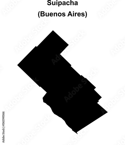 Suipacha department (Buenos Aires) blank outline map