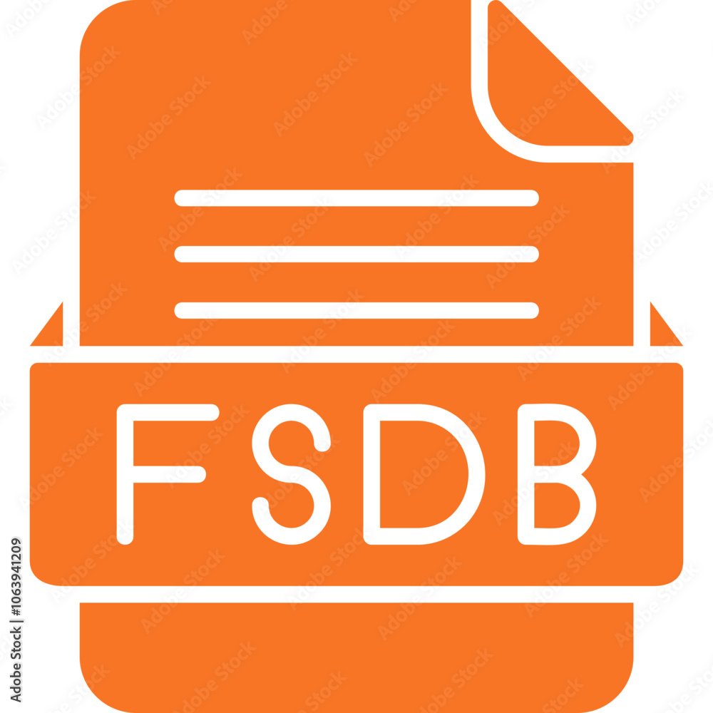 FSDB File Format Vector Icon Design FSDB File Format Vector Icon Design