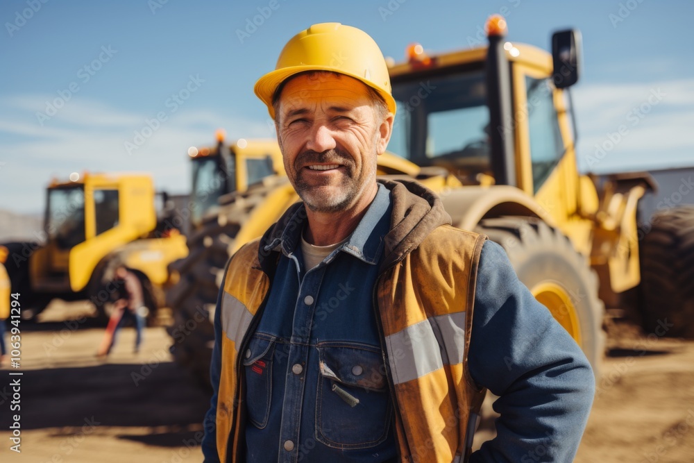 Portrait of a smiling male heavy machinery driver Portrait of a smiling male heavy machinery driver