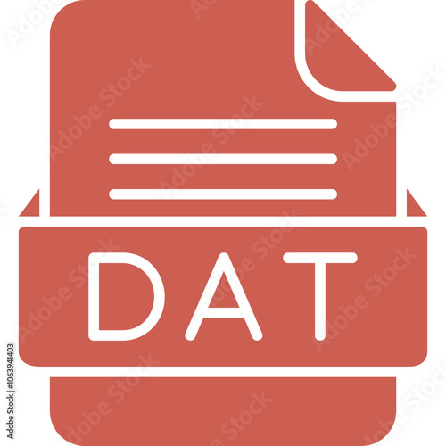 DAT File Format Vector Icon Design