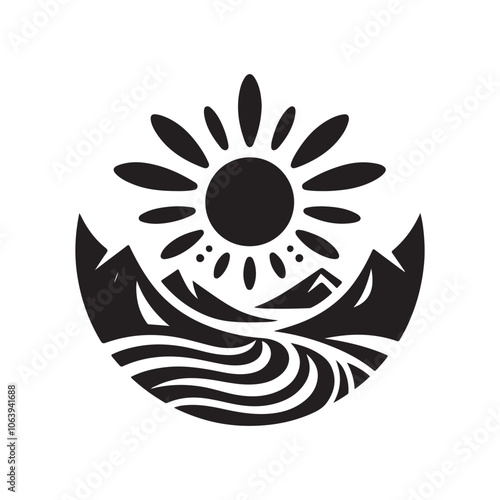 Download Sunshine Silhouette Vector Illustrations for Summer Projects