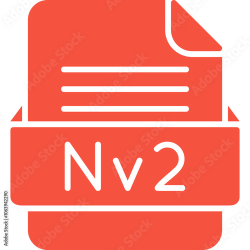 Nv2 File Format Vector Icon Design