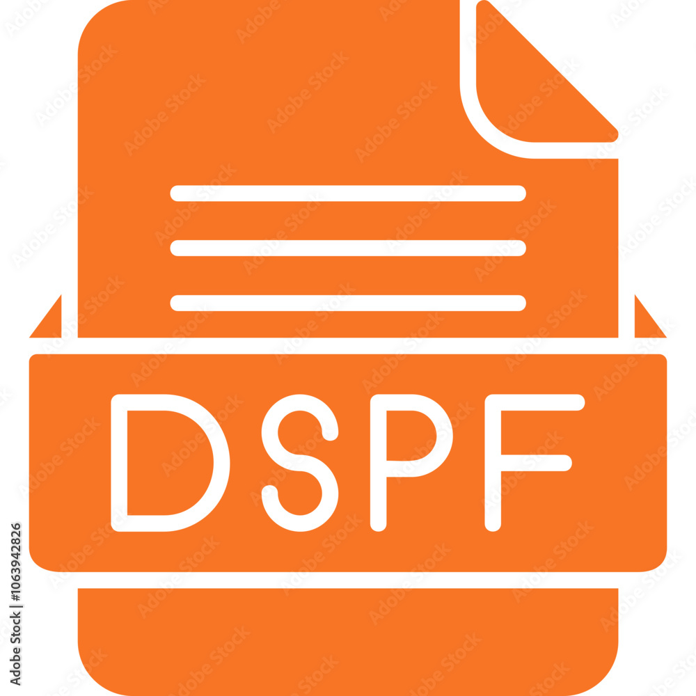 DSPF File Format Vector Icon Design DSPF File Format Vector Icon Design