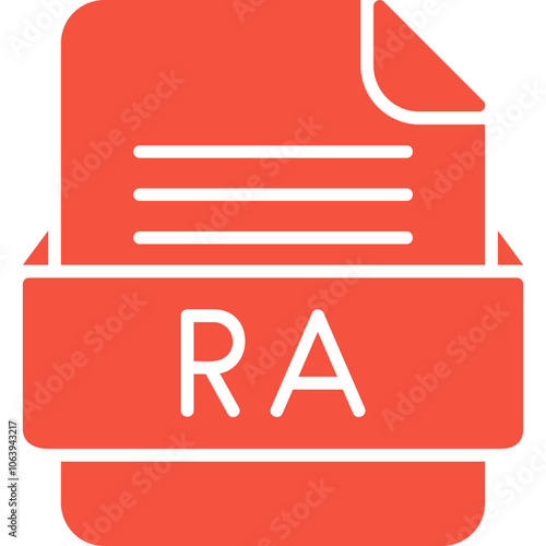 RA File Format Vector Icon Design