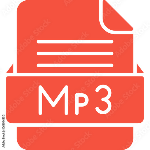 Mp3 File Format Vector Icon Design