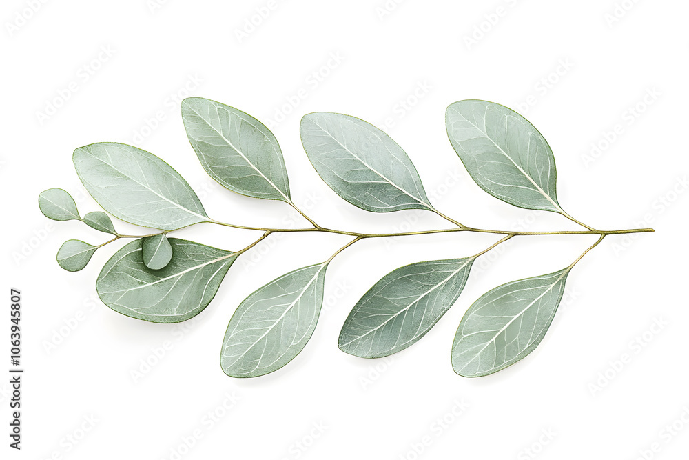 Naklejka premium Watercolor eucalyptus branch isolated on white