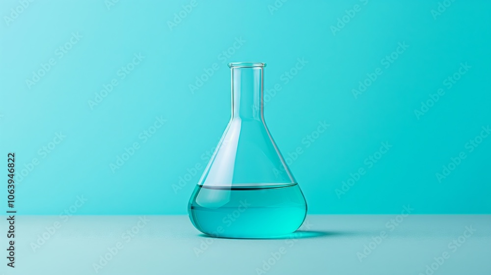 Minimalistic scientific vessel on turquoise gradient background for modern design Minimalistic scientific vessel on turquoise gradient background for modern design