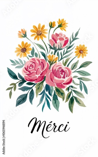 Merci : Bouquet de Fleurs pour Célébrer la Gratitude