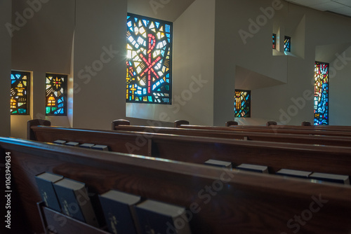 Wallpaper Mural light coming through stained glass window Torontodigital.ca