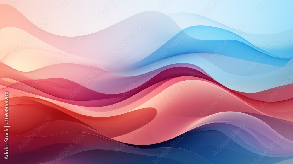 Abstract waves in soft colors create a calming, fluid visual effect. Abstract waves in soft colors create a calming, fluid visual effect.
