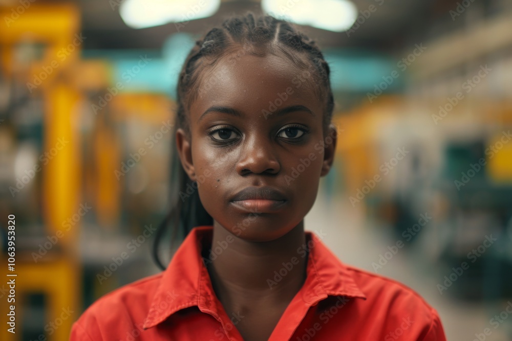 Portrait of a young adult female Assembly Line Worker Portrait of a young adult female Assembly Line Worker