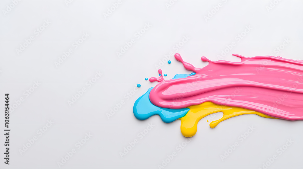 Naklejka premium Rainbow paint splash dripping isolated on white background