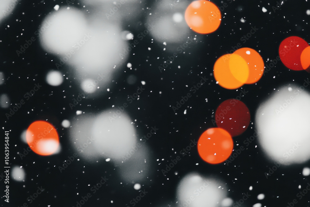 A blurry image of snowflakes with a black background A blurry image of snowflakes with a black background