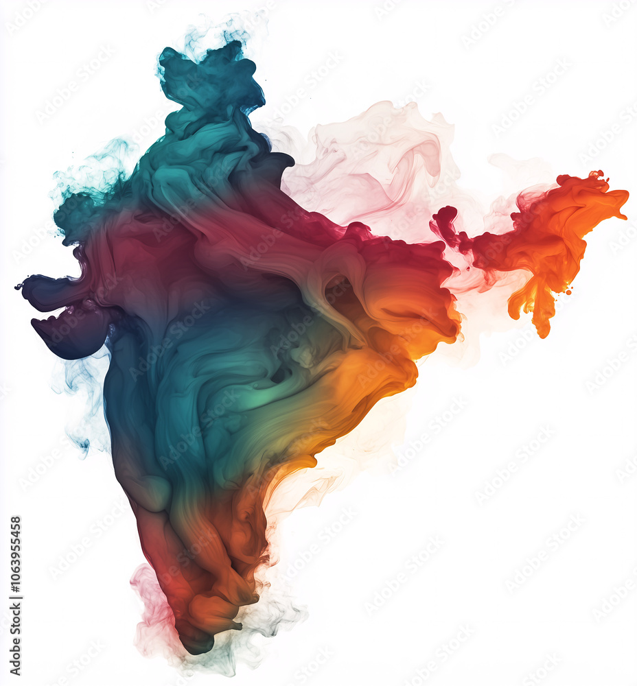 Artistic and Colorful Map of India with Cultural Motifs, Traditional ...