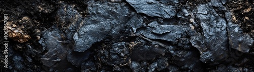 Wallpaper Mural Close-up Texture of Cracked and Weathered Black Rock Torontodigital.ca