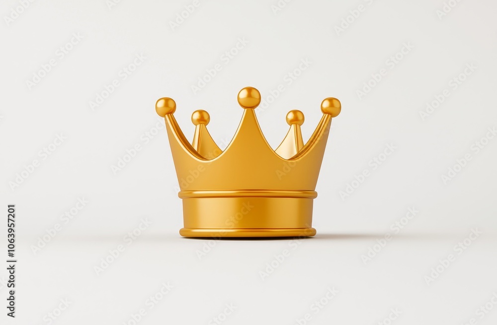 The gold crown is isolated on a white background in 3D The gold crown is isolated on a white background in 3D