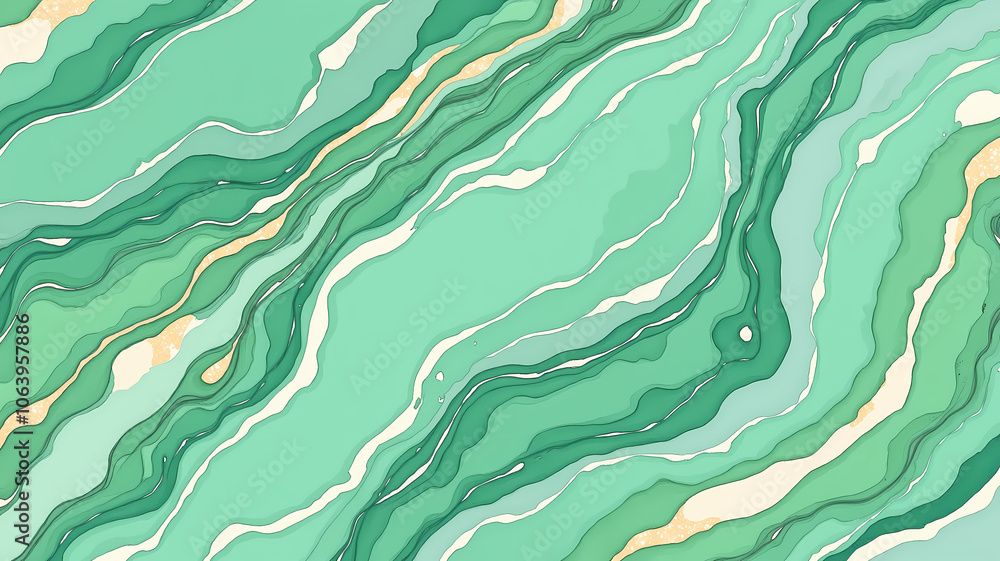Abstract green waves: organic flowing marble design with earthy tones Abstract green waves: organic flowing marble design with earthy tones