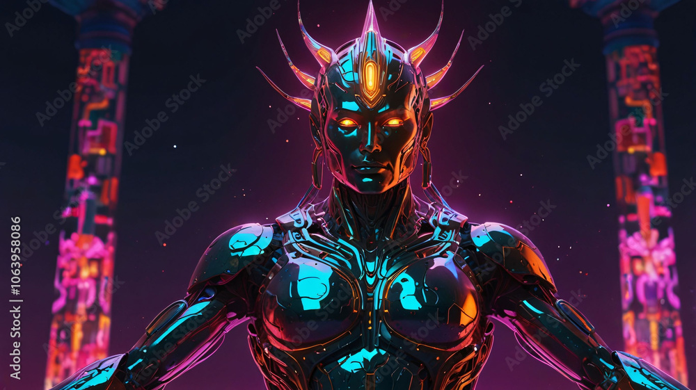 Dark Cyborg generated by Artificial Intelligence Dark Cyborg generated by Artificial Intelligence