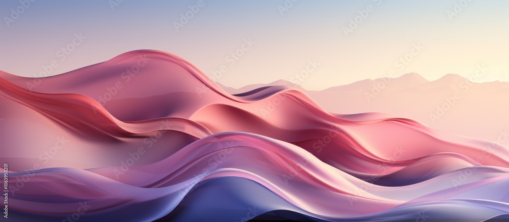 Abstract waves in soft colors create a serene landscape effect. Abstract waves in soft colors create a serene landscape effect.