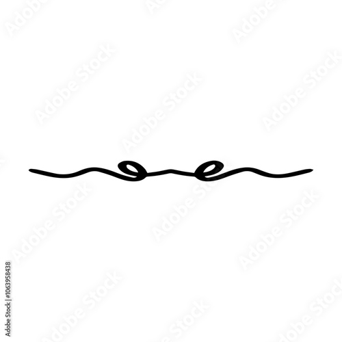 Hand drawn divider icon vector illustration design element of swish, swash, swoosh underline swirl squiggle stroke line