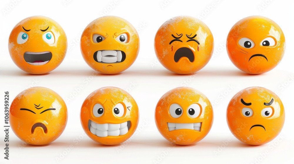 set of smiley icons on a white background set of smiley icons on a white background
