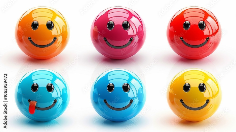 set of smiley icons on a white background set of smiley icons on a white background