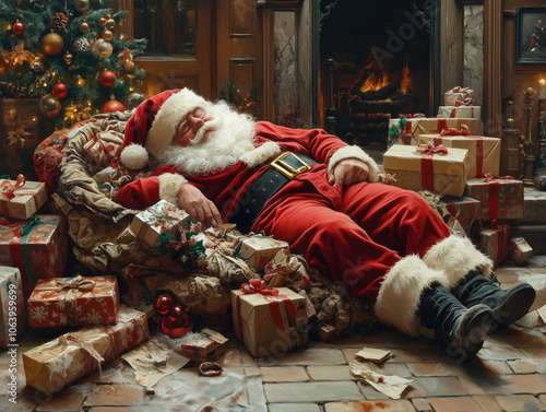 Sleeping Santa Claus