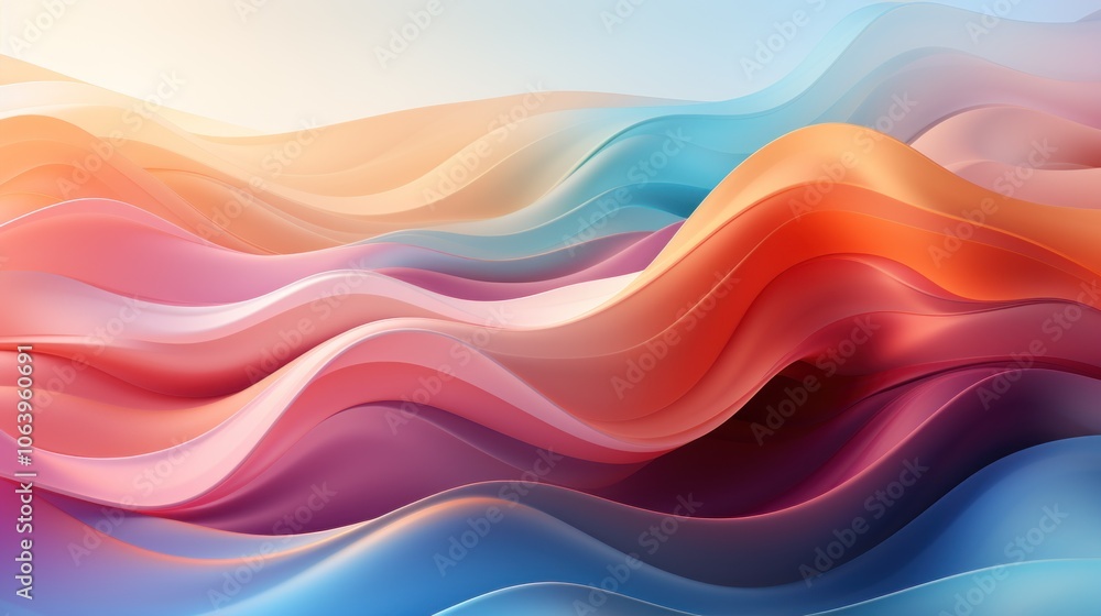 Abstract waves of color in soft gradients create a serene and dynamic visual experience. Abstract waves of color in soft gradients create a serene and dynamic visual experience.
