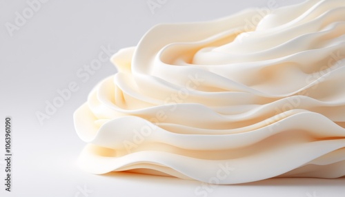 Close-up of soft, white, creamy swirls.