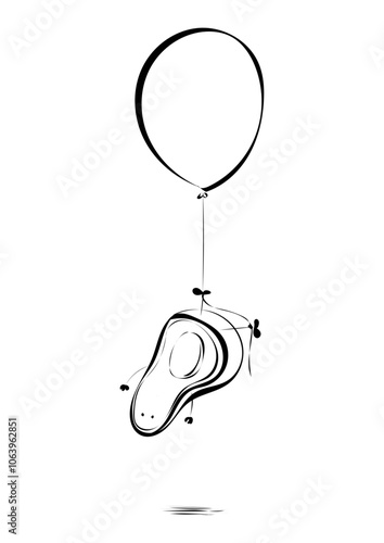 Avocado mit Ballon