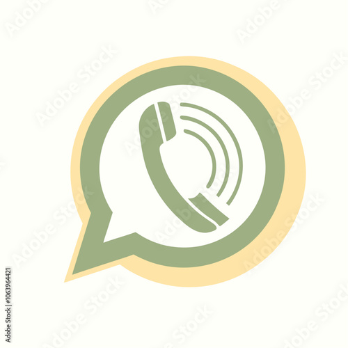 Phone handset in speech bubble Messenger icon isolated on background Vector (5)