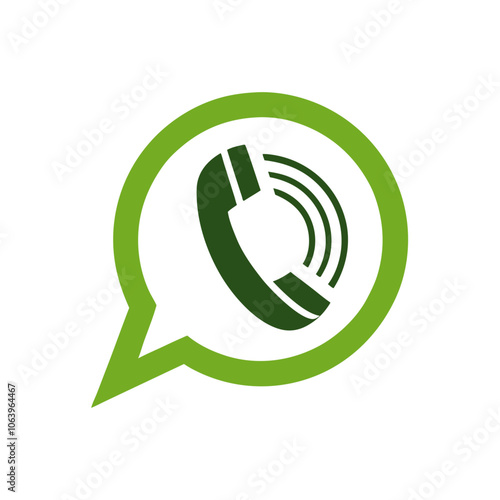 Phone handset in speech bubble Messenger icon isolated on background Vector (9)