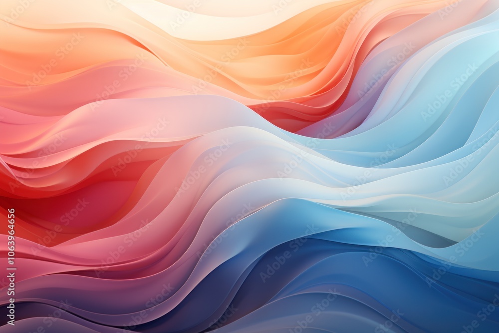Fototapeta premium A vibrant abstract wave pattern blending warm and cool colors.