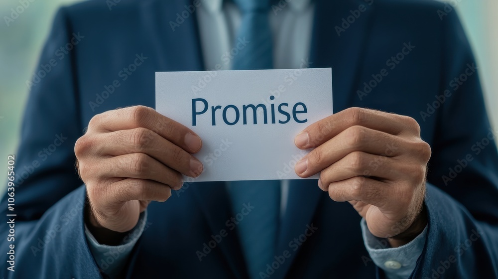 Close-up of Hands Holding a Promise Document Close-up of Hands Holding a Promise Document