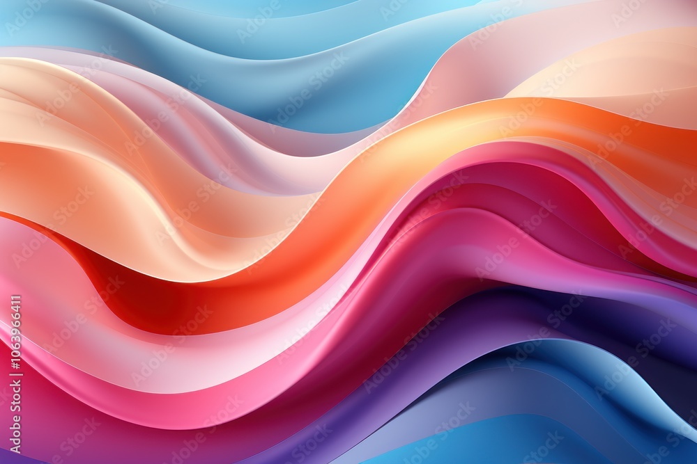A vibrant, flowing abstract design with smooth waves in various colors. A vibrant, flowing abstract design with smooth waves in various colors.
