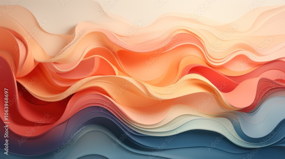 Abstract waves of color creating a soothing, flowing design. Abstract waves of color creating a soothing, flowing design.