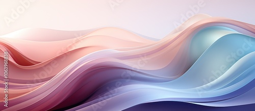 Abstract waves in soft pastel colors create a serene and calming visual effect.