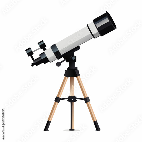 Realistic telescope isolated on white background illustration (9)