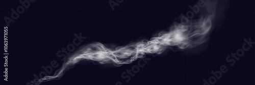 White smoke, vape, fog, smog. Illustration of smoke on a transparent background.
