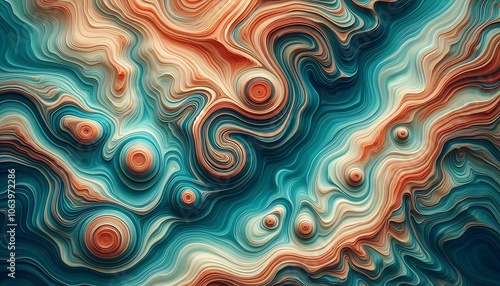 Aqua and Rust Ripples background,Generative AI